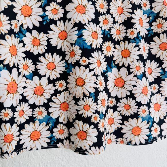 Elhoffer Tank Top Women Large Daisy Floral Buffy Crop Stretch Summer Spring Boho - Picture 5 of 9